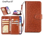 OnePlus 6T Case triple wallet leather case 9 card slots