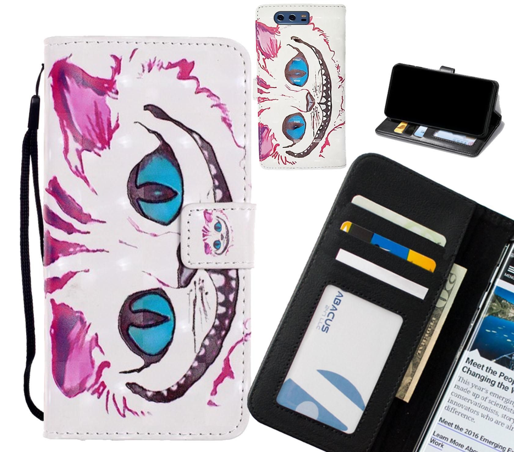 Custodia Huawei P10 In Pelle PU A Portafoglio - Cover Flip Con Slot Carta, Design Wishing Tree Gold, Protezione Antiurto E Anti Graffio - 5