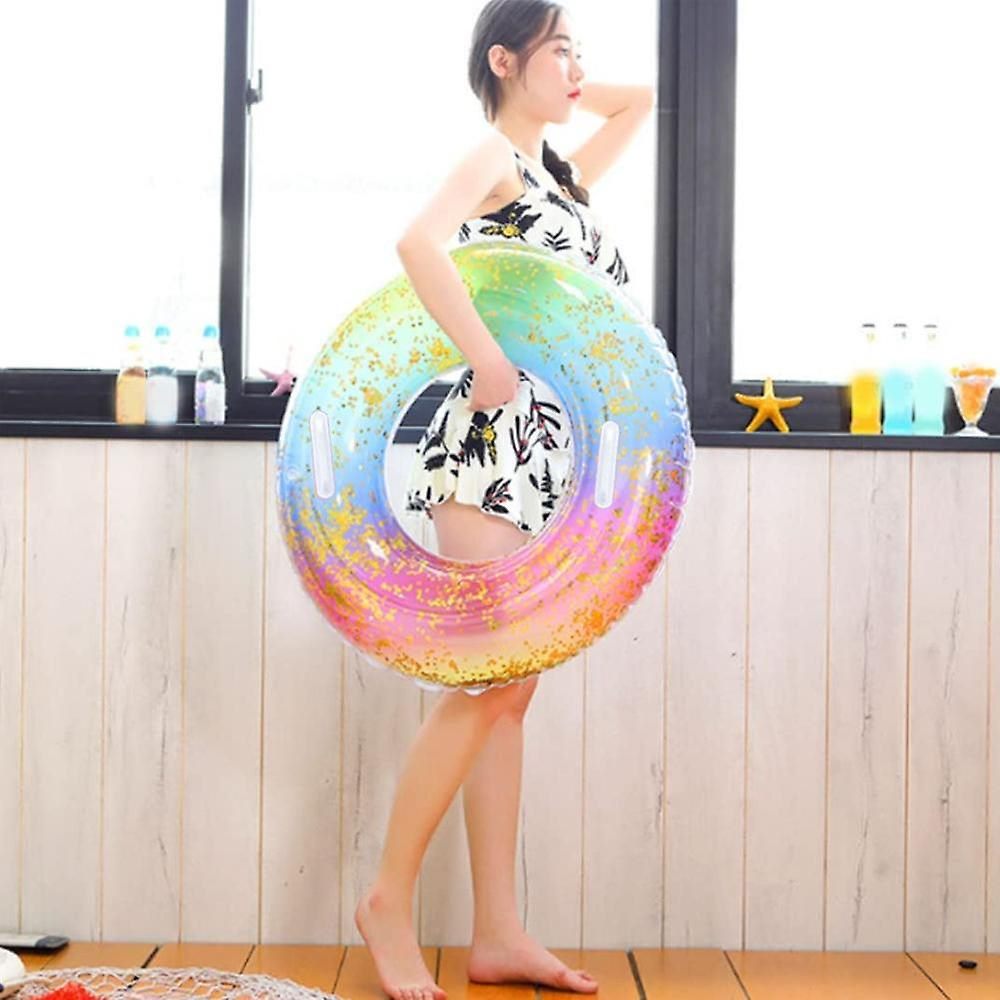Translucent Float Rings Swimming Ring, Transparent Floating Ring, Rainbow Sequin Swimming Ring ...