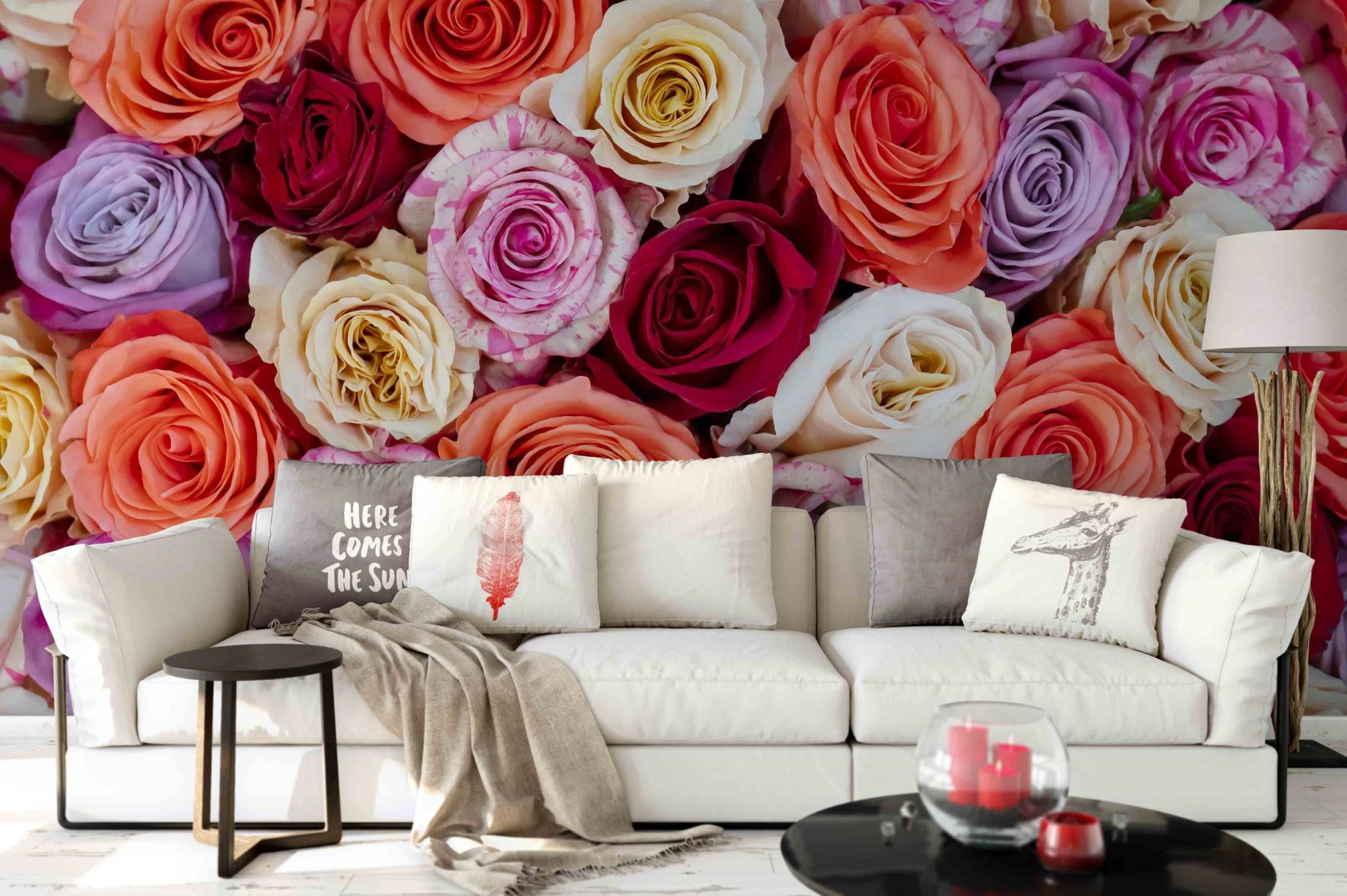 3D colorful rose Wall Mural Wall Decor Peel & Stickwallpaper : BidBud