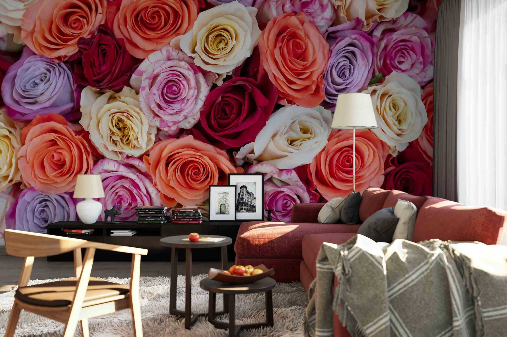 3D colorful rose Wall Mural Wall Decor Peel & Stickwallpaper : BidBud