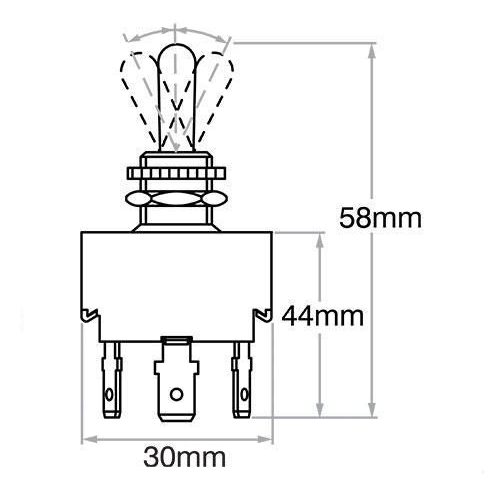 TOGGLE SWITCH MOM ON – OFF – MOM ON – SPDT