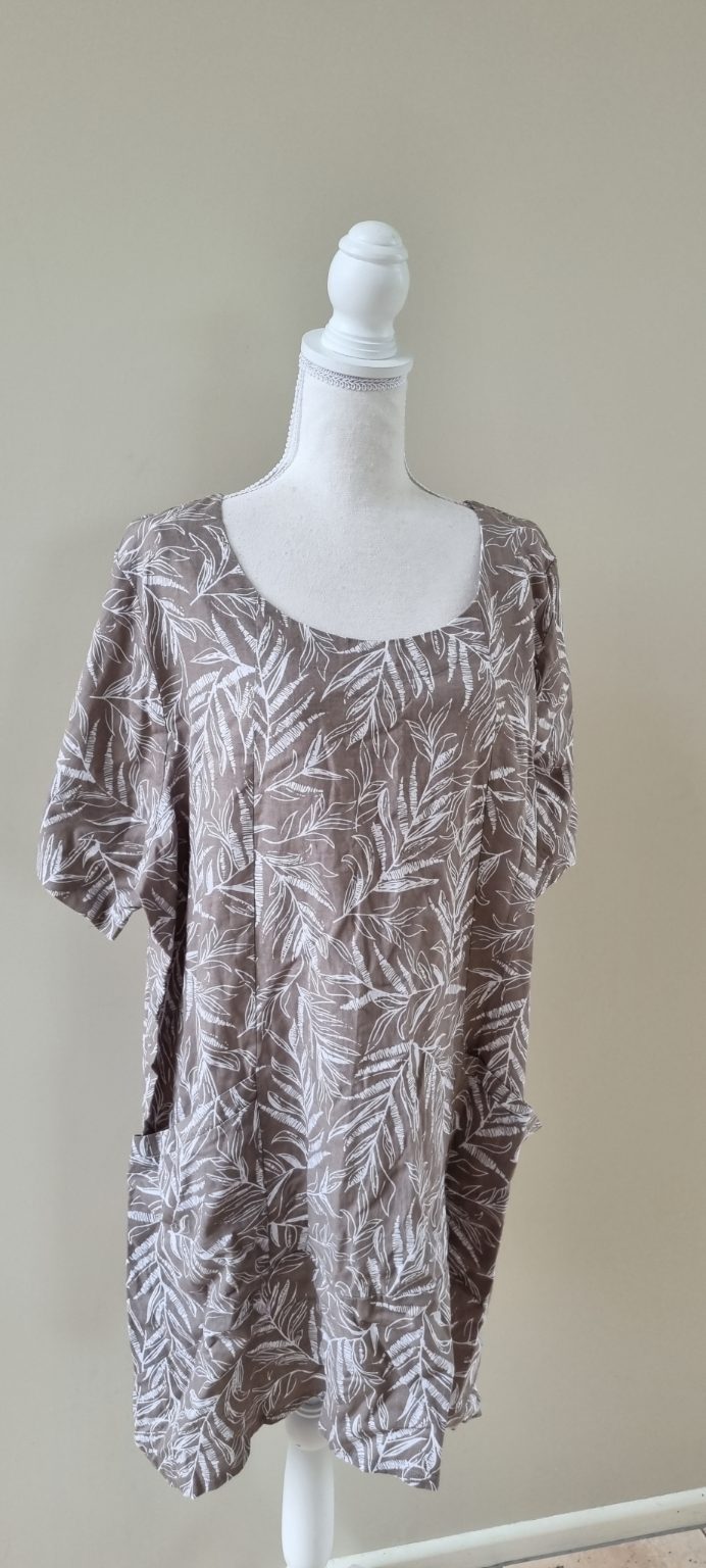 Virtuelle Linen Blend Tunic Dress Size 22, image 2