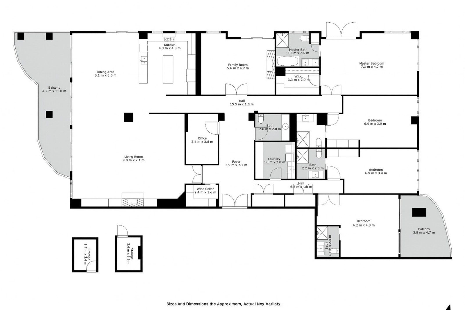 Floor plan for 6C 118 Gladstone Road Parnell penthouse