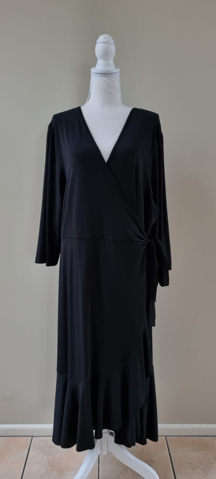 TS Taking Shape Black Wrap Dress size 22