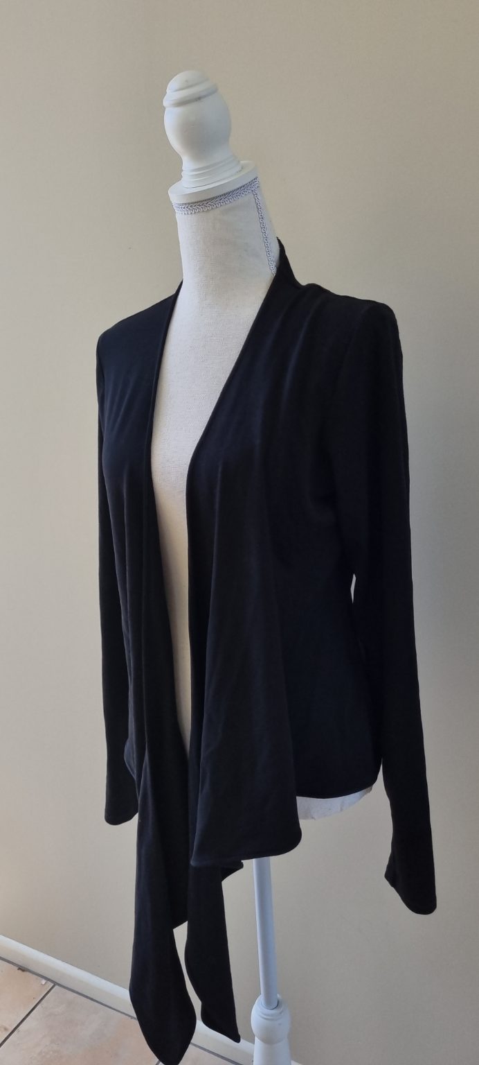 Paula Ryan Black Merino Wool Cardigan size L, image 2