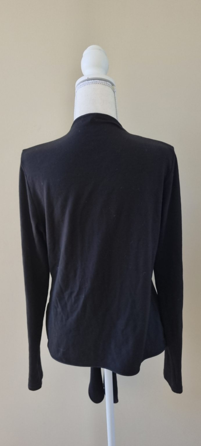 Paula Ryan Black Merino Wool Cardigan size L, image 3