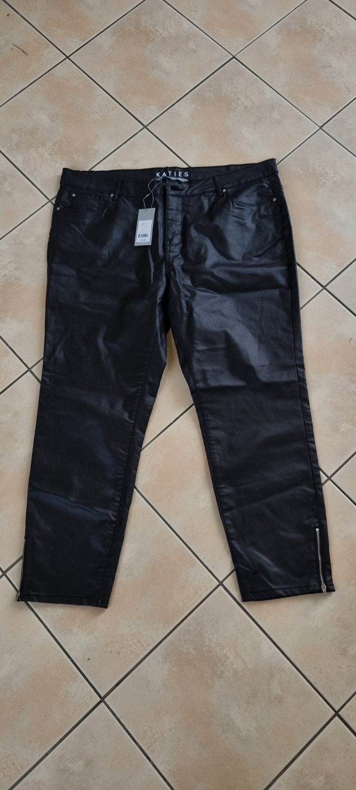 Katies Black Waxed Jeans size 20 NEW WITH TAG