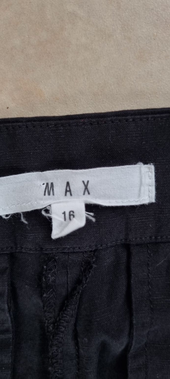 Max Black Linen Blend Pants size 16, image 3