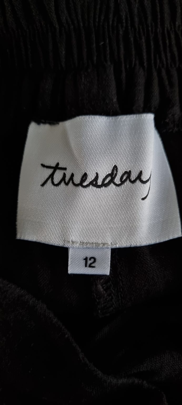 Tuesday Label Black Linen Blend Pants size 12, image 2