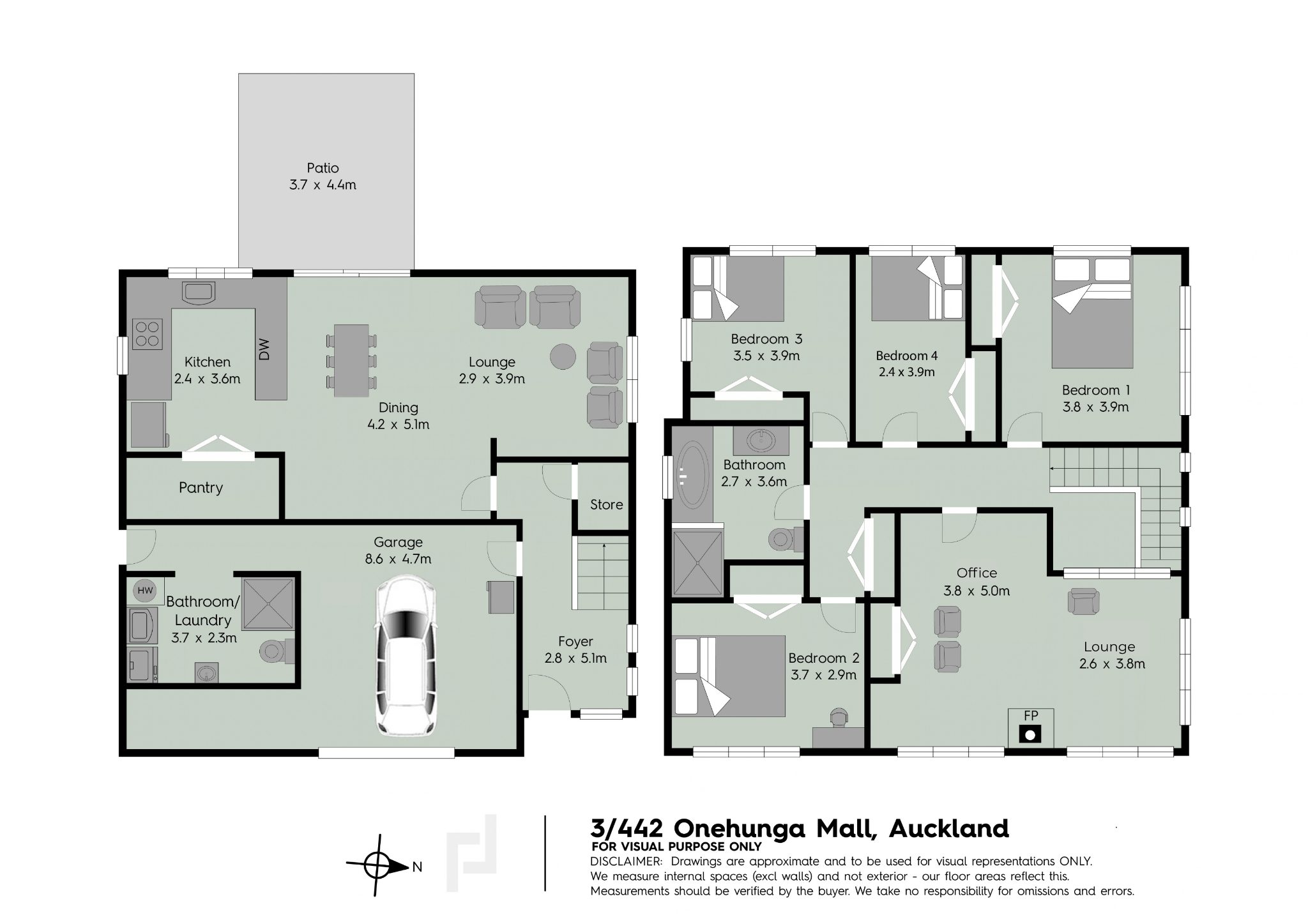 Floor plan for 3/442 Onehunga Mall