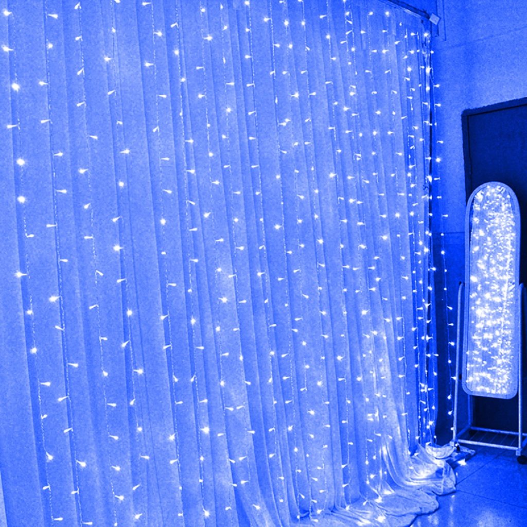 Large Christmas Tree 6m X 3m Led Curtain Lights 600 Leds Blue