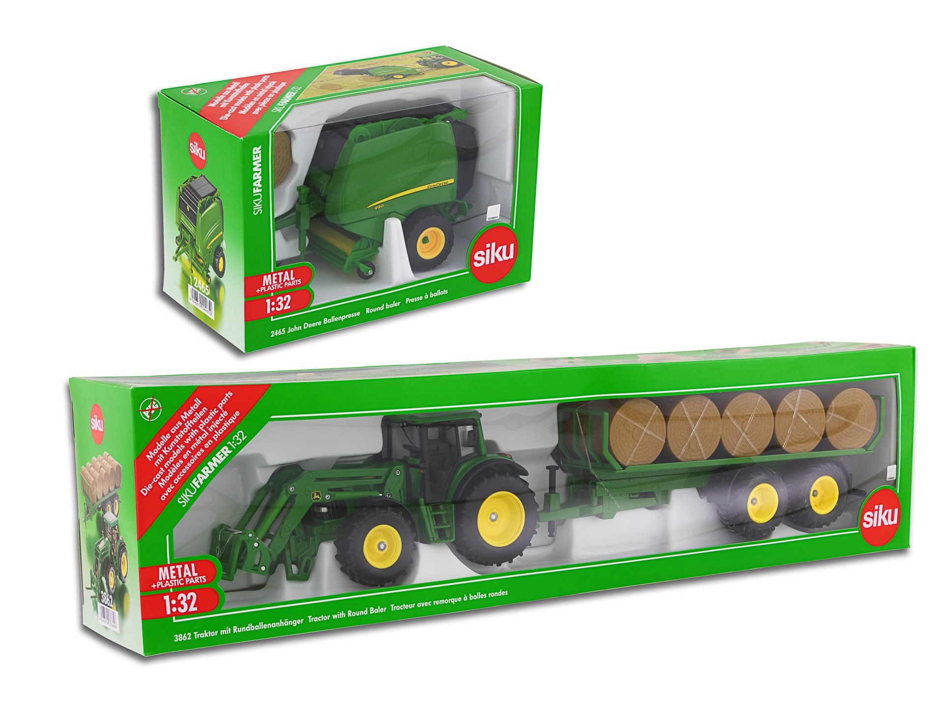 john deere tractor and round baler toy