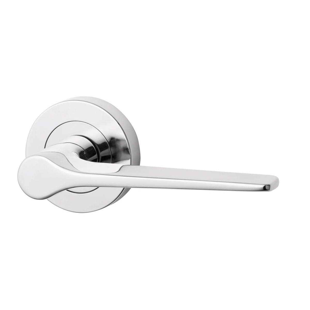 Lockwood Door Handle 1220 Symphony 45 Sonata Lever On Rose Satin Chrome Full Set