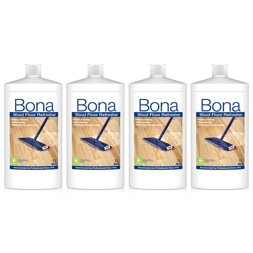 4pk Bona 1l Wood Floor Refresher Maintenance For Varnished Wooden Protection