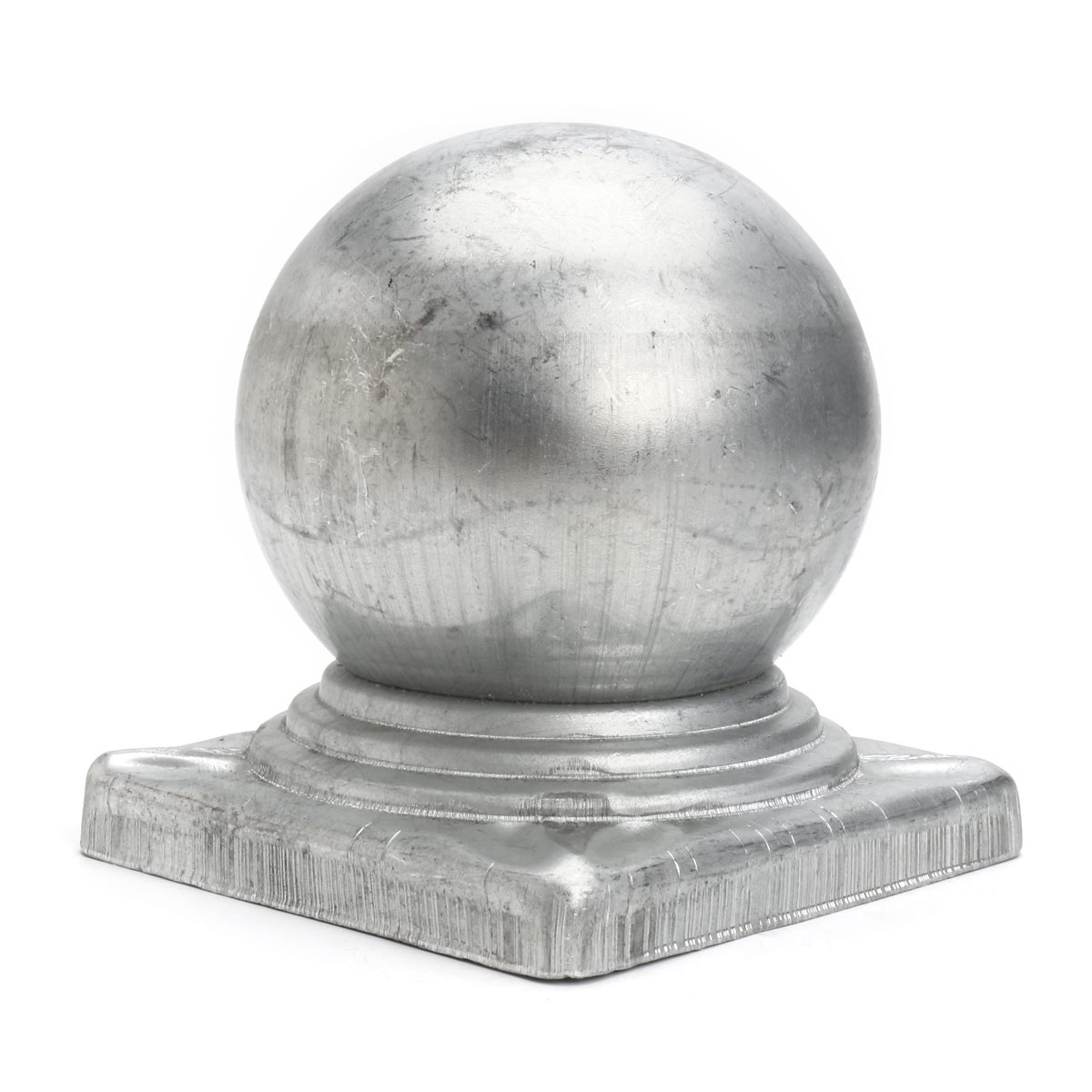 100mm Iron Ball Top Fence Finial Post Cap With Flat Square Base