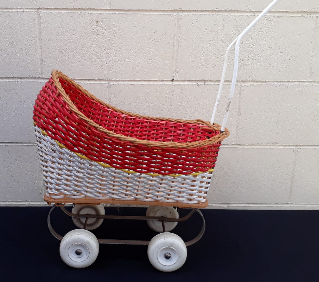 vintage cane dolls pram