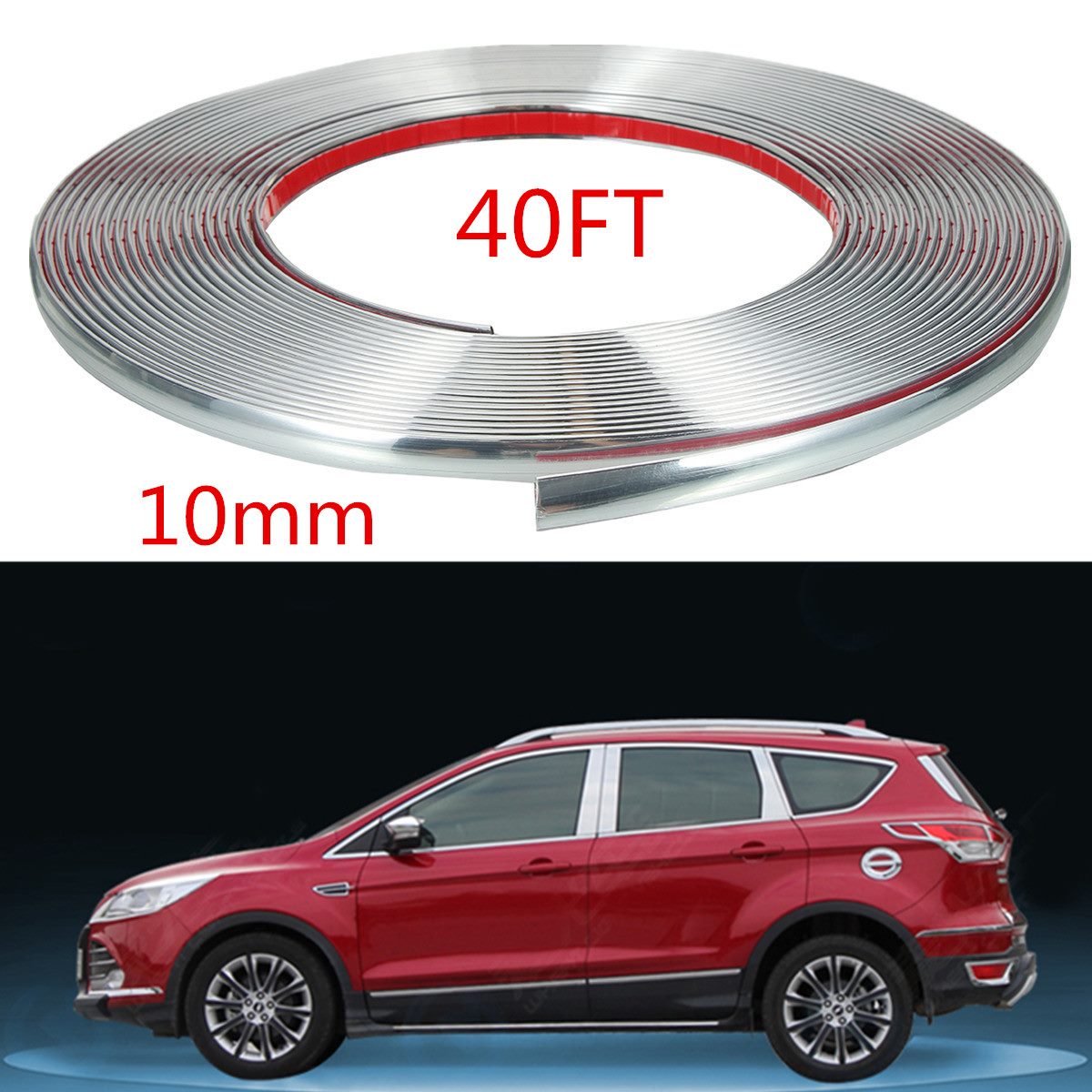 12m Chrome Car Body Door Edge Lip Protector Decor Moulding Guard