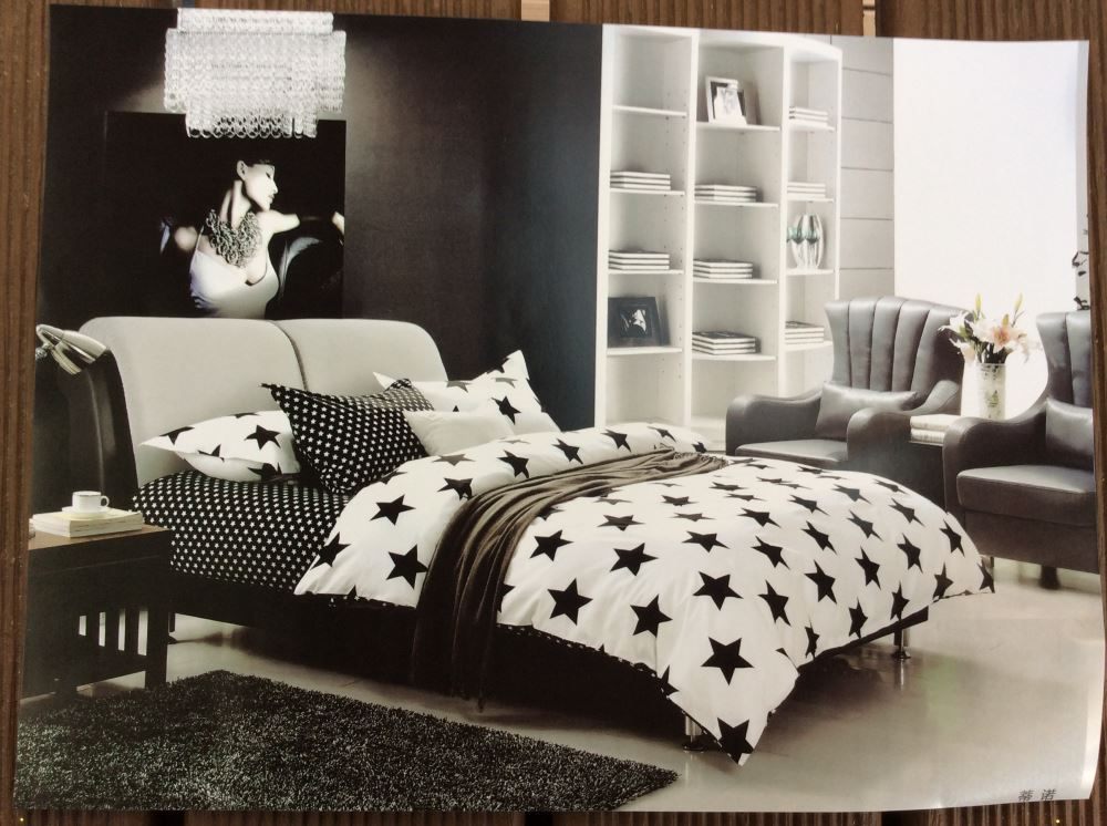 Sk Black Star 5pc 400tc Duvet Cover Set Revrsible Trade Me