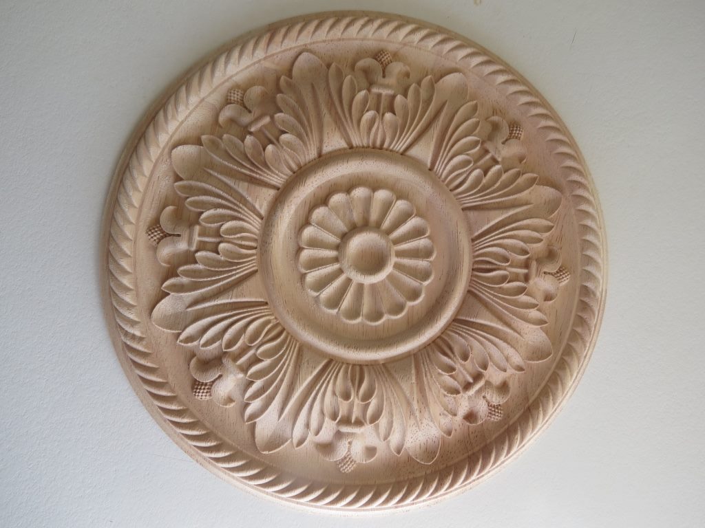 Wood Carved Ceiling Rose Medallion 30cm