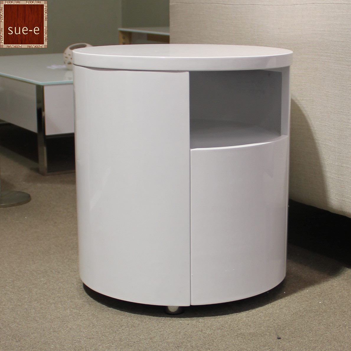 White High Gloss Bedside Table Obs806 Trade Me