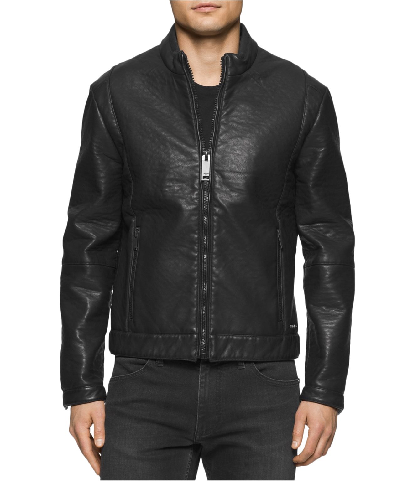 ck faux leather jacket