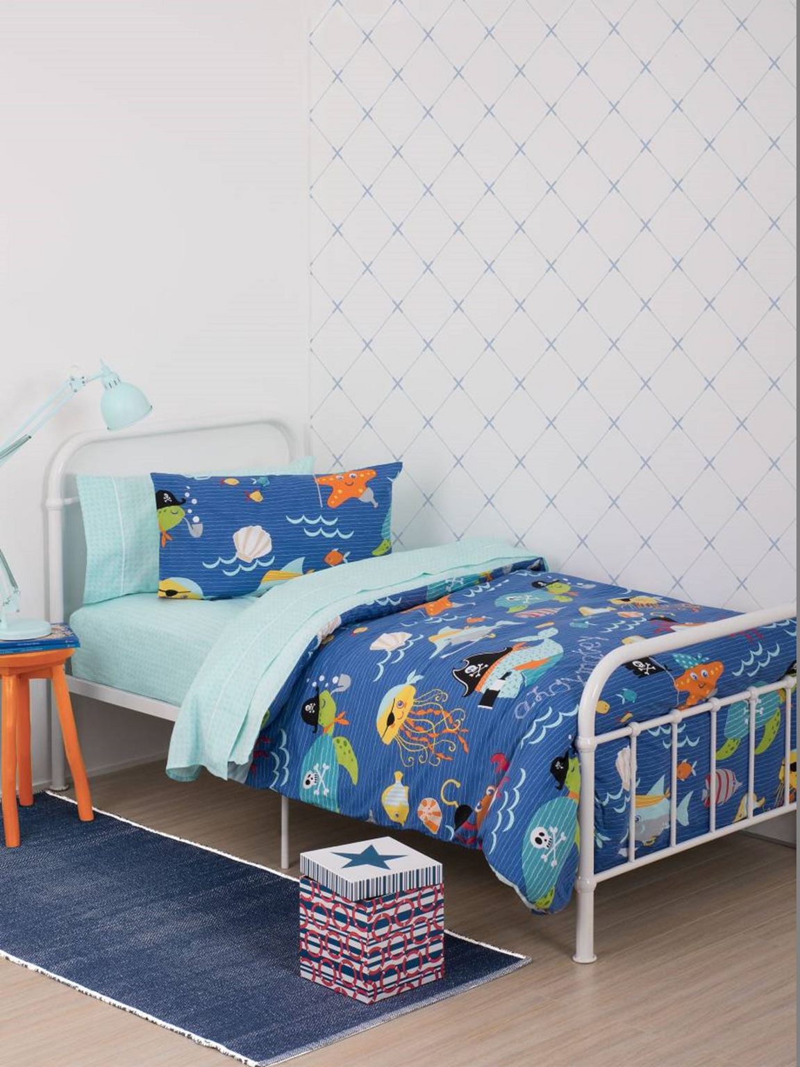 Kids Cotton Duvet Cover Set On Sale Fun Sea Pirate Theme