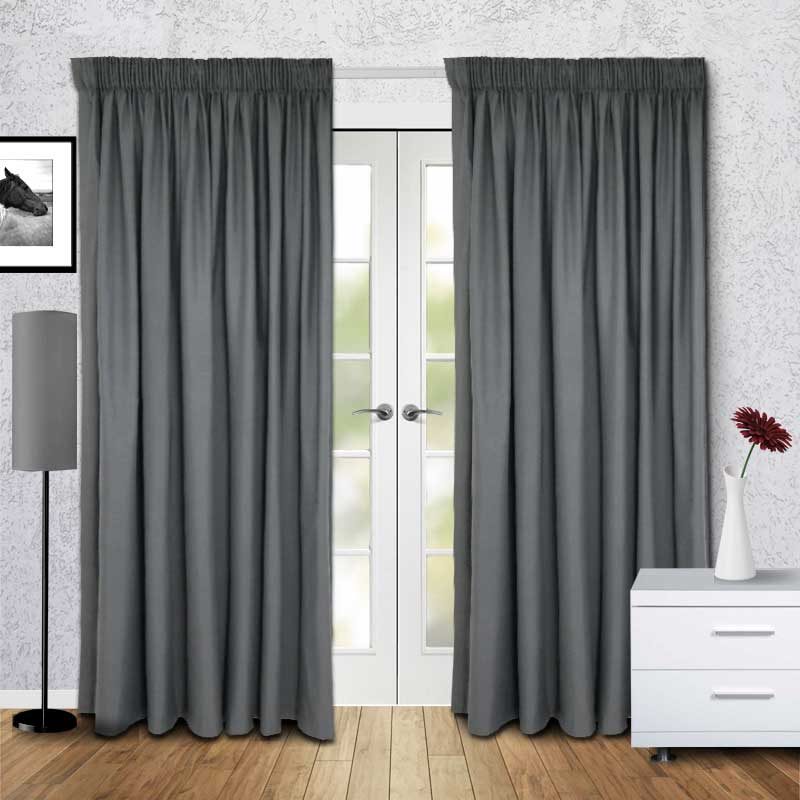 Blackout Express Charcoal 100 Blackout Thermal Coated Drapes