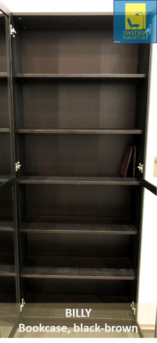 Ikea Billy Bookcase 80x202 Black Brown Trade Me To Enlarge Photo