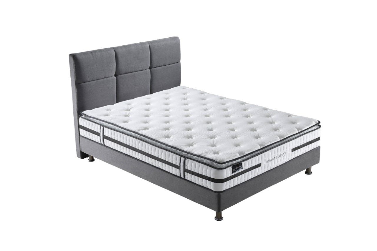 Full Bed Set King Single Pillow Top Bed Mattress Base