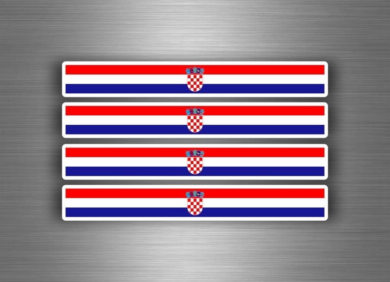 4x sticker decal car stripe motorcycle racing flag bike moto tuning croatia