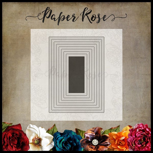 Paper Rose Dies-stitched Rectangles