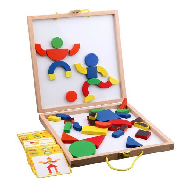 Magnetic shapes with wooden case | Trade Me