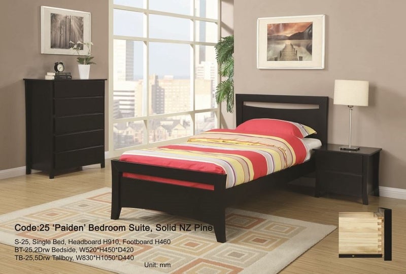 King Single Bed Frame With Mattress Black