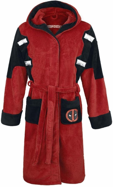 Deadpool Official Marvel Fleece Adult Dressing Gown Bathrobe One Size
