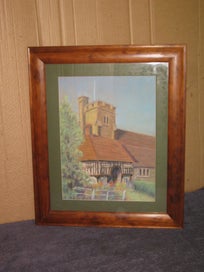 Listing 4 of 15 for R Gutteridge Village Church & Cottage in Stone - Kent UK original artwork