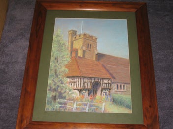 Listing 7 of 15 for R Gutteridge Village Church & Cottage in Stone - Kent UK original artwork