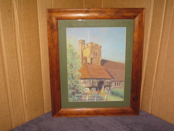 Listing 3 of 15 for R Gutteridge Village Church & Cottage in Stone - Kent UK original artwork