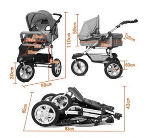 Listing 4 of 15 for Clearance sale Baby Pram SET Pram + Carrycot + Rain cover + Mummy bag +Sleep Bag