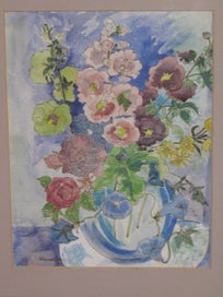 Listing 3 of 10 for E Braithwaite Flowers in a Vase Original Watercolour Painting