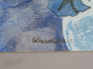 Listing 4 of 10 for E Braithwaite Flowers in a Vase Original Watercolour Painting