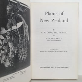 Listing 4 of 11 for PLANTS OF NEW ZEALAND by Laing and Blackwell 1906
