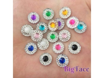 Listing 3 of 10 for New 50pcs 10mm Resin Round Double Color Flatback Rhinestone Wedding Buttons DIY