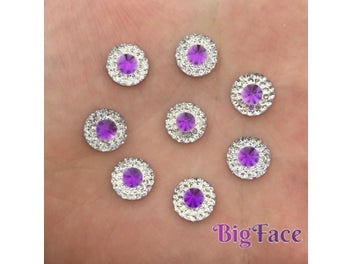 Listing 4 of 10 for New 50pcs 10mm Resin Round Double Color Flatback Rhinestone Wedding Buttons DIY
