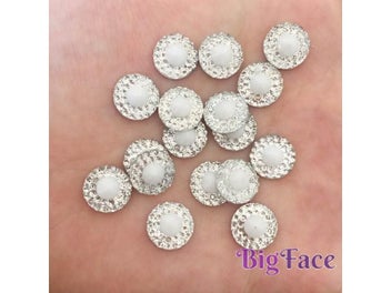 Listing 5 of 10 for New 50pcs 10mm Resin Round Double Color Flatback Rhinestone Wedding Buttons DIY