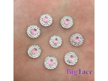Listing 6 of 10 for New 50pcs 10mm Resin Round Double Color Flatback Rhinestone Wedding Buttons DIY