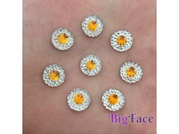 Listing 8 of 10 for New 50pcs 10mm Resin Round Double Color Flatback Rhinestone Wedding Buttons DIY
