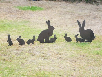 Listing 1 of 1 for Rabbit Family - Corten Steel Garden Art