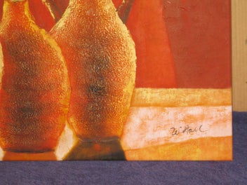 Listing 6 of 13 for W Hall Large Bright Colourful Flowers In Three Pots or Jugs Original Painting