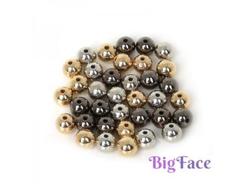 Listing 4 of 10 for 4 6 8 10 12mm 30-300pcs Gold/Gun-Metal Plated CCB Round Seed Spacer Beads For